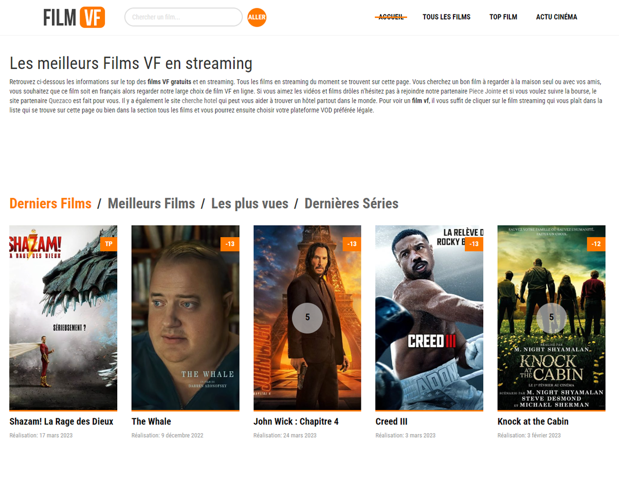 FilmVF - site contenu